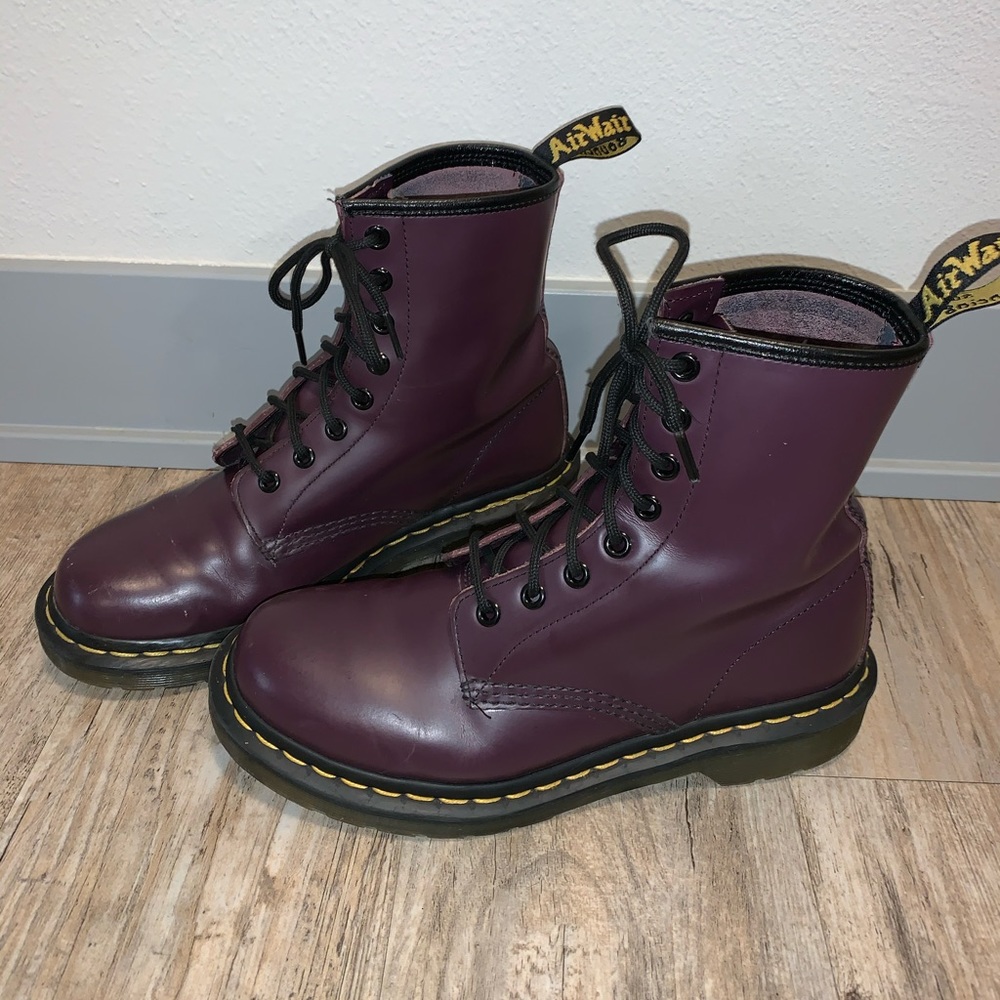 Dr. Martens purple 1460 smooth boots